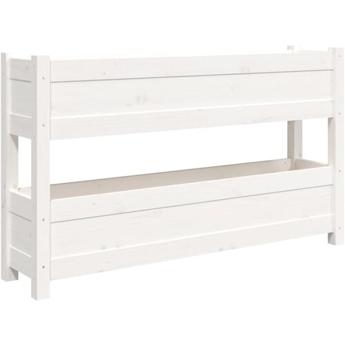 Maison Chic Visoka greda - Greda - Cvetlični Lonec bela 112x25x66 cm trdna borovina, (21788880) Slike