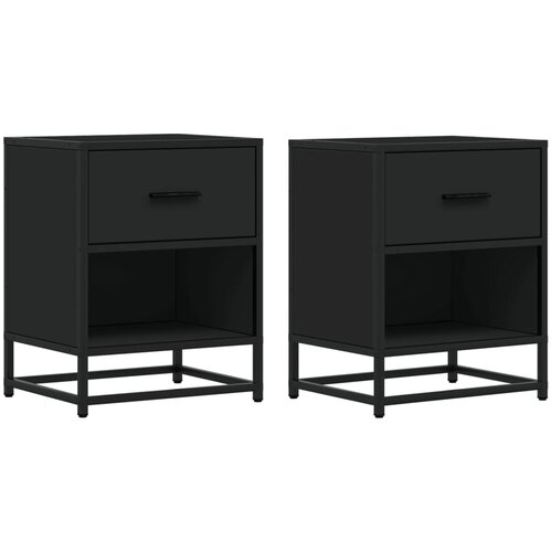 Maison Chic Dvo delni komplet Nočne omarice - Nočne mize črna 40x31x50 cm inženirski les, (21686784) Slike