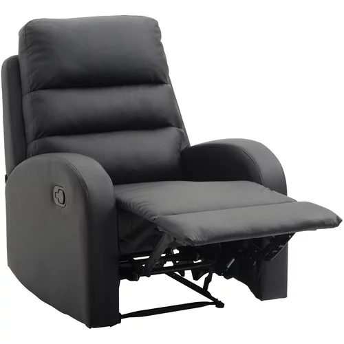 HOMCOM Recliner Relax fotelj z oblazinjenim sedežem in naslonom za noge, za dom in pisarno, umetno usnje, 80x91x102 cm, črna, (20745083)