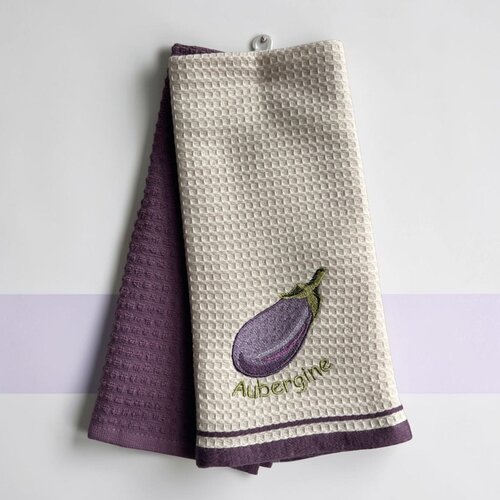 Viktorija Leskovac Set kuhinjskih krpa 40x60cm Wafle - Aubergine Cene