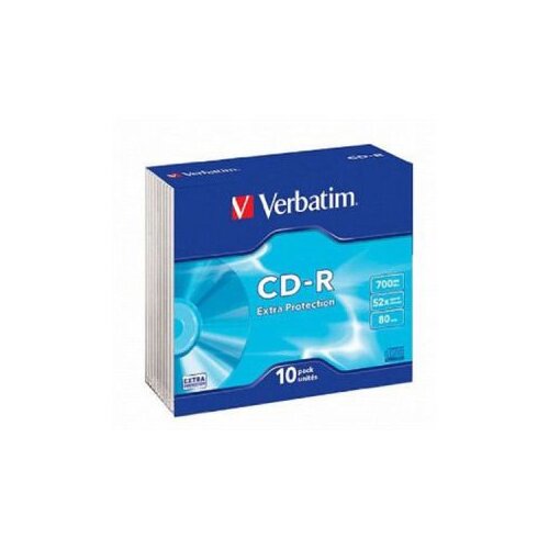  CD-R,VERBATIM, 700 MB,52X,10/1 EXTRA PRO.SLIM CASE Slike