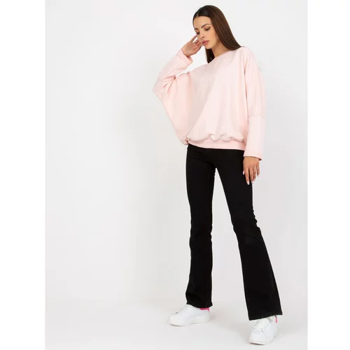 Fashion Hunters Light pink women's basic oversized sweatshirt RUE PARIS