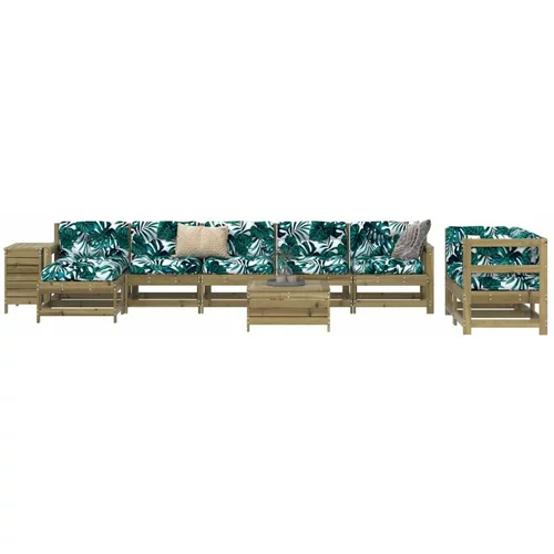  10-dijelni set vrtnih sofa od impregnirane borovine