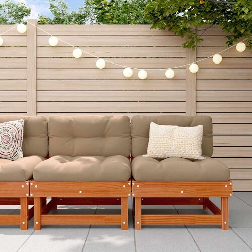  2 Komad Sekcionalna sofa Čvrsto borovo drvo Vosak smeđa i taupe - Vosak smeđa bor 2x srednja Cijene