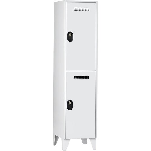 Wolf Garderobna omara, višina predelka 820 mm, VxŠxG 1850 x 400 x 500 mm, širina razdelka 400 mm, barva korpusa / vrat svetlo siva / svetlo siva Cene