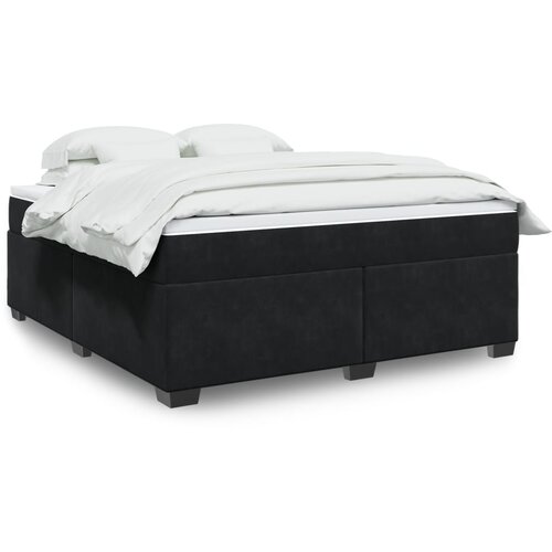vidaXL Box spring postelja z vzmetnico črna 180x200 cm žamet Cene