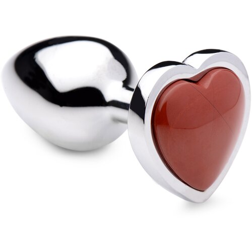 Booty Sparks Gemstones Red Jasper Heart Anal Plug Small Cene