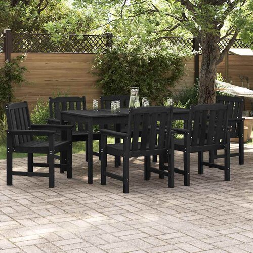 VidaXL vrtni jedilni stoli 6 kosov črni 65,5x55,5x88 cm HDPE Slike