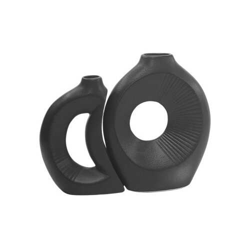 Dekordom ym-f039b vaza set 2/1 buco twin 21cm - black - n43 ( 024352 ) Cene