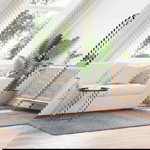  Čupavi tepih s visokim vlaknima srebrnosiva 130x200cm poliester Slike