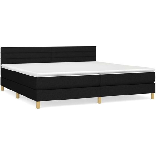  Krevet s oprugama i madracem crni 200x200 cm od tkanine Slike