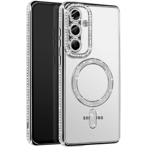 AVIZAR Diamantno ohišje za Samsung Galaxy A56 MagSafe Obris Strass, Srebrna, (5000014552) Cene