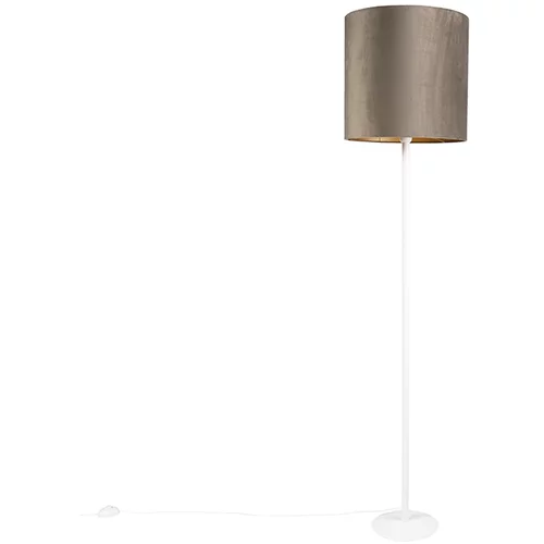 QAZQA Svetilka za hranjenje bela s senčilom in zlato notranjostjo 40 cm - Simplo