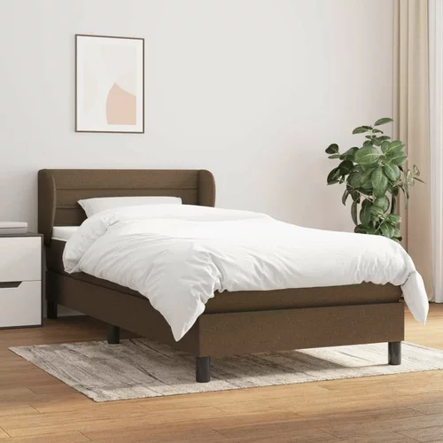  Box spring postelja z vzmetnico temno rjav 90x190 cm blago, (20790648)