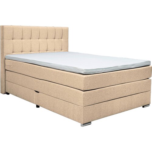 CARRYHOME POSTELJA BOXSPRING 140 cm x 200 cm , tekstil bež Cene