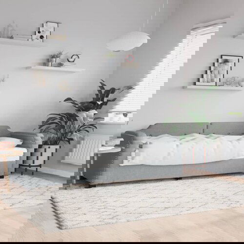 VidaXL Dnevni krevet s madracem svjetlosivi 100 x 200 cm od tkanine Slike