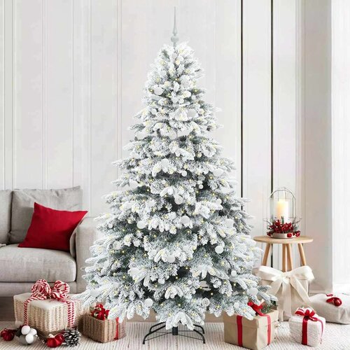 vidaXL Umestno božično drevo med 300 LED Zelena 210 cm PE in PVC Cene