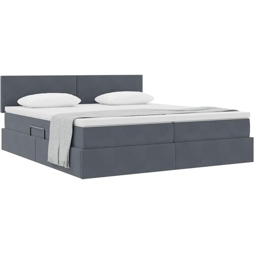  Krevet s od storage s uzglavljem Tamno siva 90 x 200 cm Slike