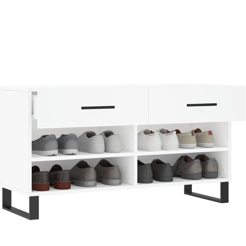  Klupa za cipele bijela 102 x 35 x 55 cm od konstruiranog drva Slike