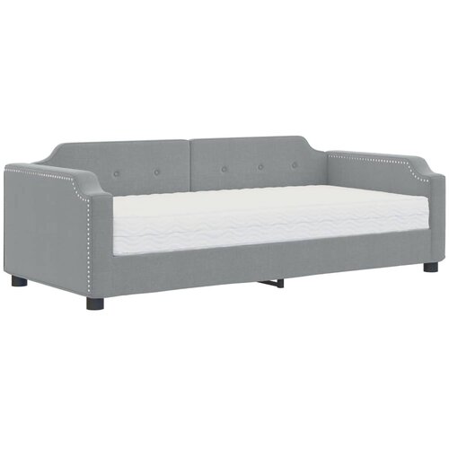 vidaXL Dnevna postelja z vzmetnico svetlo siva 90x200 cm blago, (20787910) Cene