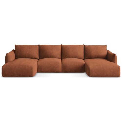 Makamii Sklopiva kutna garnitura od &amp;scaron;enila boja terakote (u obliku slova &amp;quot;U&amp;quot;) Leila &amp;ndash; Slike