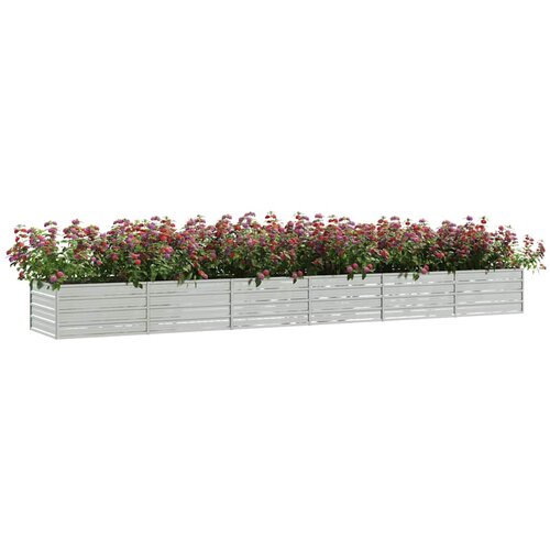  Povi&amp;scaron;ena vrtna gredica 480 x 80 x 45 cm pocinčani čelik srebrna Slike