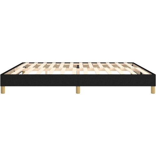  Okvir za krevet s oprugom crni 200x200 cm od tkanine Slike