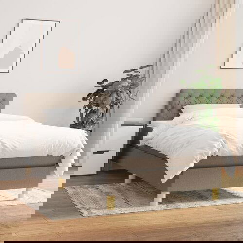 The Living Store Box spring postelja z vzmetnico taupe 80x200 cm blago - Box Spring Postelja, (21512524) Slike