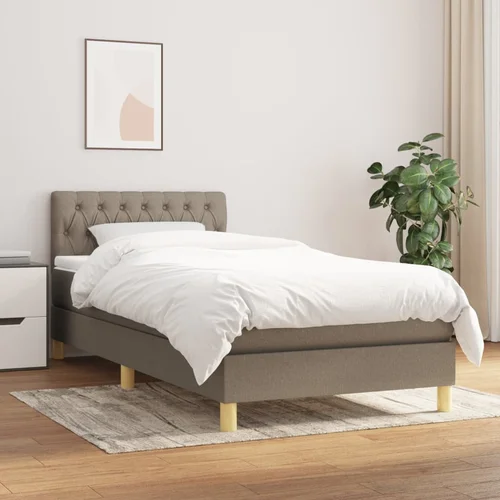 The Living Store Box spring postelja z vzmetnico taupe 80x200 cm blago - Box Spring Postelja, (21512524)