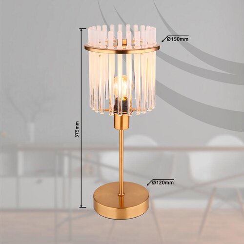 Globo 15698TM - Stona lampa GORLEY 1xE14/40W/230V prečnik 15 cm zlatna Slike