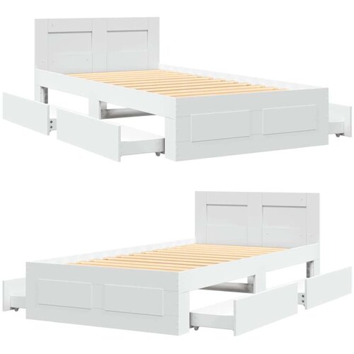 VidaXL okvir za krevet s uzglavljem bijeli 100 x 200 cm drveni Slike