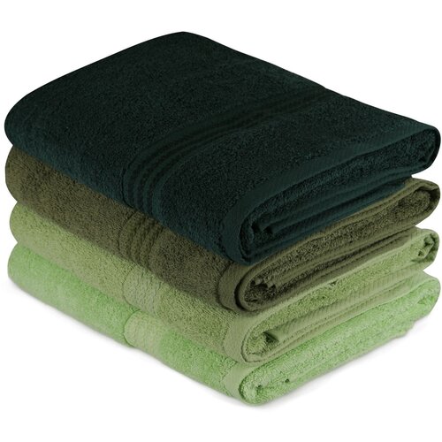  Rainbow - Green Light Green Olive Green Green Dark Green Bath Towel Set (4 Pieces) Cene