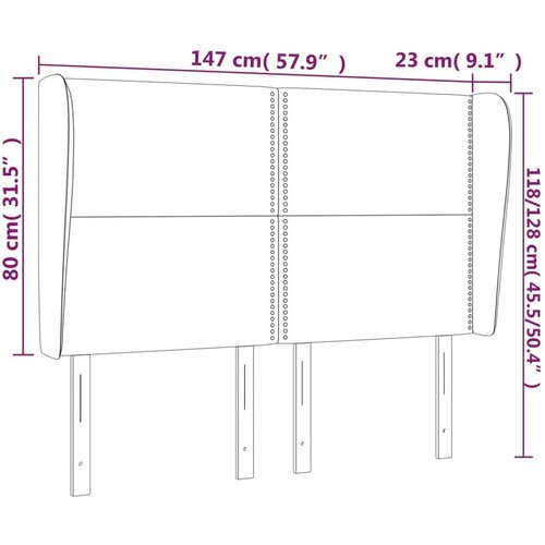  Uzglavlje s u&amp;scaron;ima plavi 147x23x118/128 cm od tkanine Slike