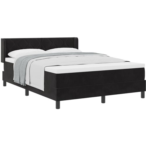 vidaXL Box Spring Krevet s Madracem Crna 140x200 cm Baršun Cene