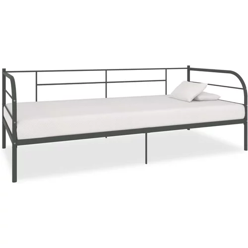  Posteljni okvir za dnevno posteljo siv kovinski 90x200 cm