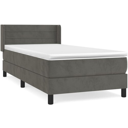 Maison Chic Box spring postelja - Vzmetna postelja z vzmetnico temno siva 90x200 cm žamet SL7908, (21901678) Cene