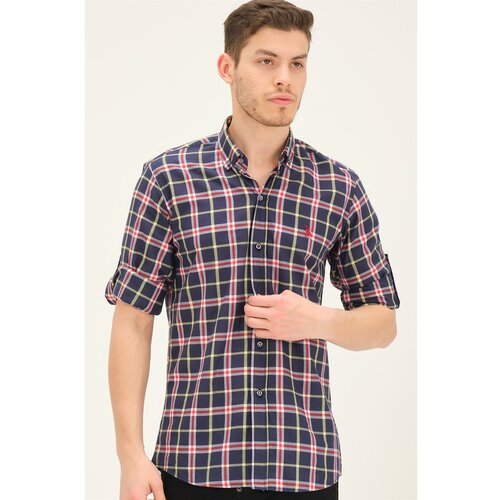 Dewberry G742 MEN&amp;#039;S SHIRT-LACİVERT- BURGUNDY Slike