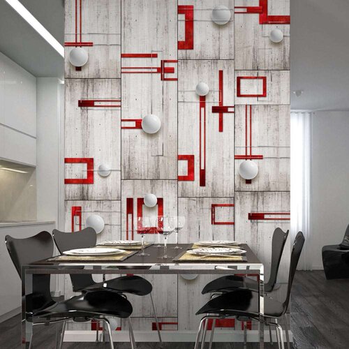  Tapeta - Concrete red frames and white knobs 50x1000 Slike