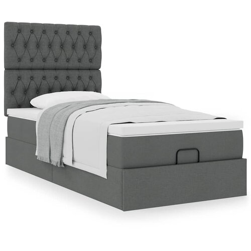 VidaXL Otomanski okvir kreveta s madraca tamnosivi 90x190cm tkanine Slike