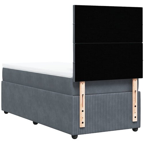 Box spring krevet s madracem tamnosivi 90x200 cm bar&amp;scaron;unasti Slike