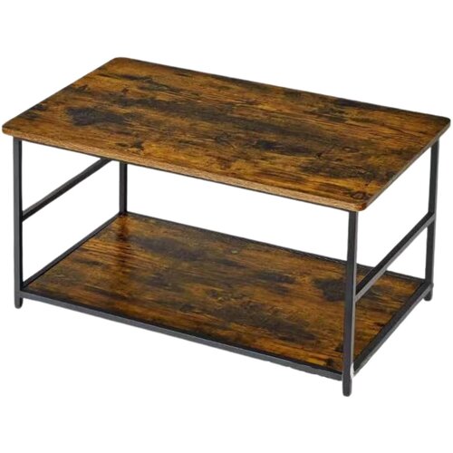  2-in-1 Vintage Rustic Wood Coffee Table Set 123x60x51cm Slike