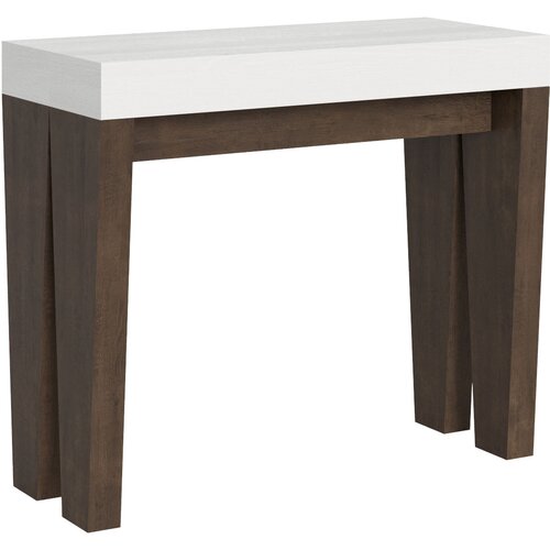 Ityhome 90 x 77 konzolna miza bela/rjava, (20847680) Slike