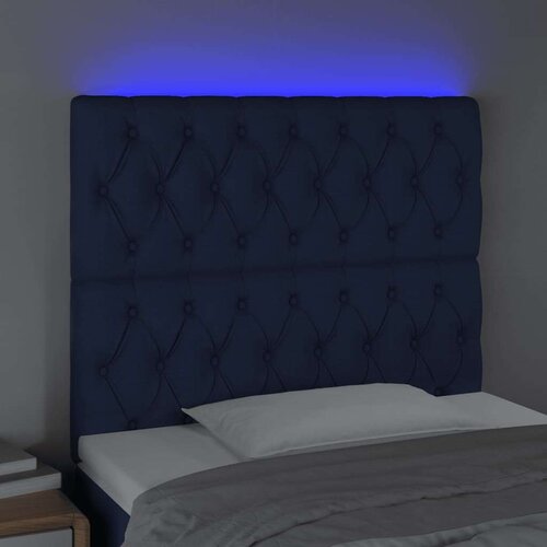  Uzglavlje plavo 90x7x118/128 cm od tkanine Slike