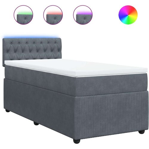 VidaXL Box spring krevet s madracem tamnosivi 90x190 cm bar&amp;scaron;unasti Slike