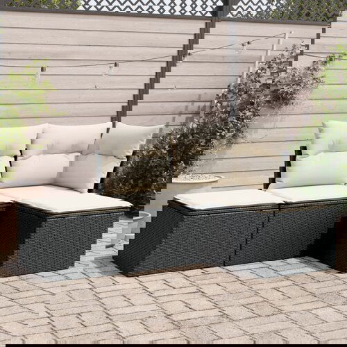 VidaXL 4-dijelni set vrtnih sofa od poliratana s jastucima crni Slike