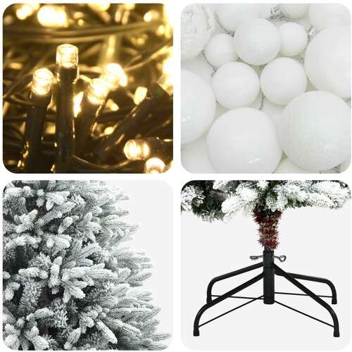  Umjetno božićno drvce s kuglicama 150 cm 150 LED lampica Slike