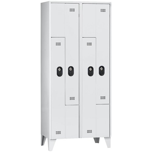Wolf Garderobna omara Z, višina predelka 820 mm, VxŠxG 1850 x 800 x 500 mm, širina razdelka 400 mm, barva korpusa / vrat svetlo siva / svetlo siva Cene