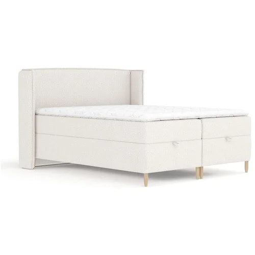 Maison de Rêve Krem boxspring krevet s prostorom za odlaganje 200x200 cm Monpelli –