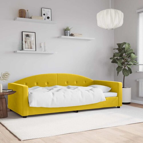  Dnevni krevet žuti 90 x 200 cm baršunasti Cene
