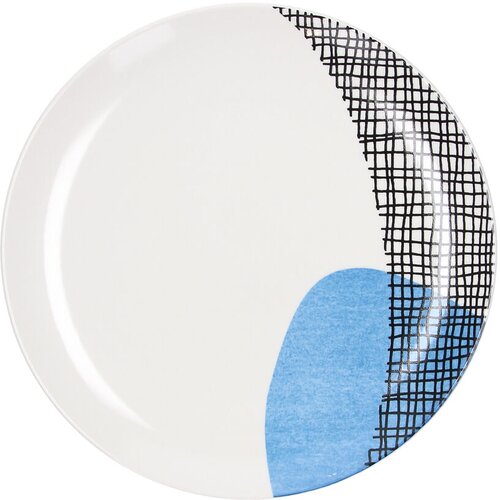 Tognana set plitkih tanjira ikonic, 27 cm, 6 komada, belo-plavi Cene